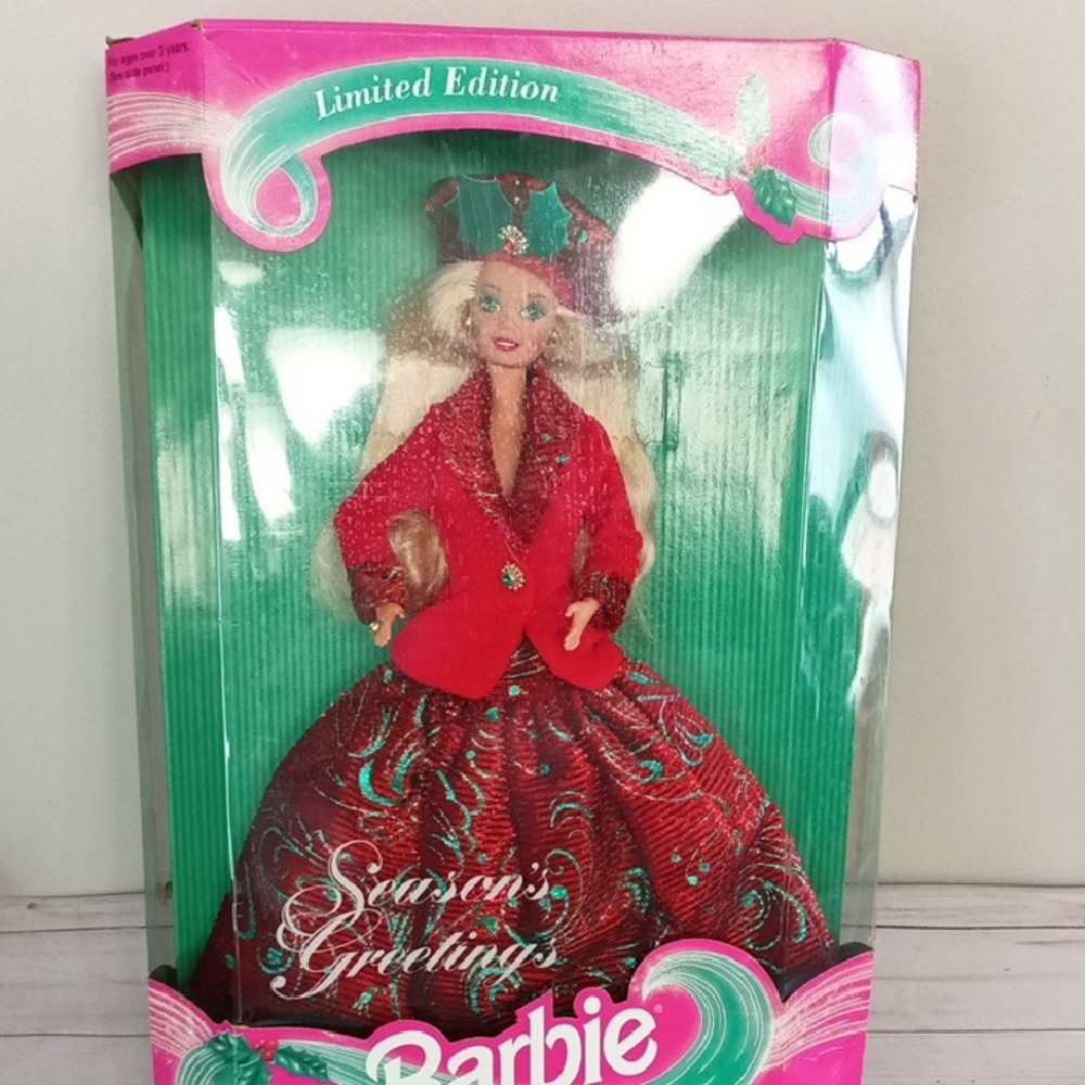 Barbie Holiday Doll in Red Jacket with Green Accents 1994
